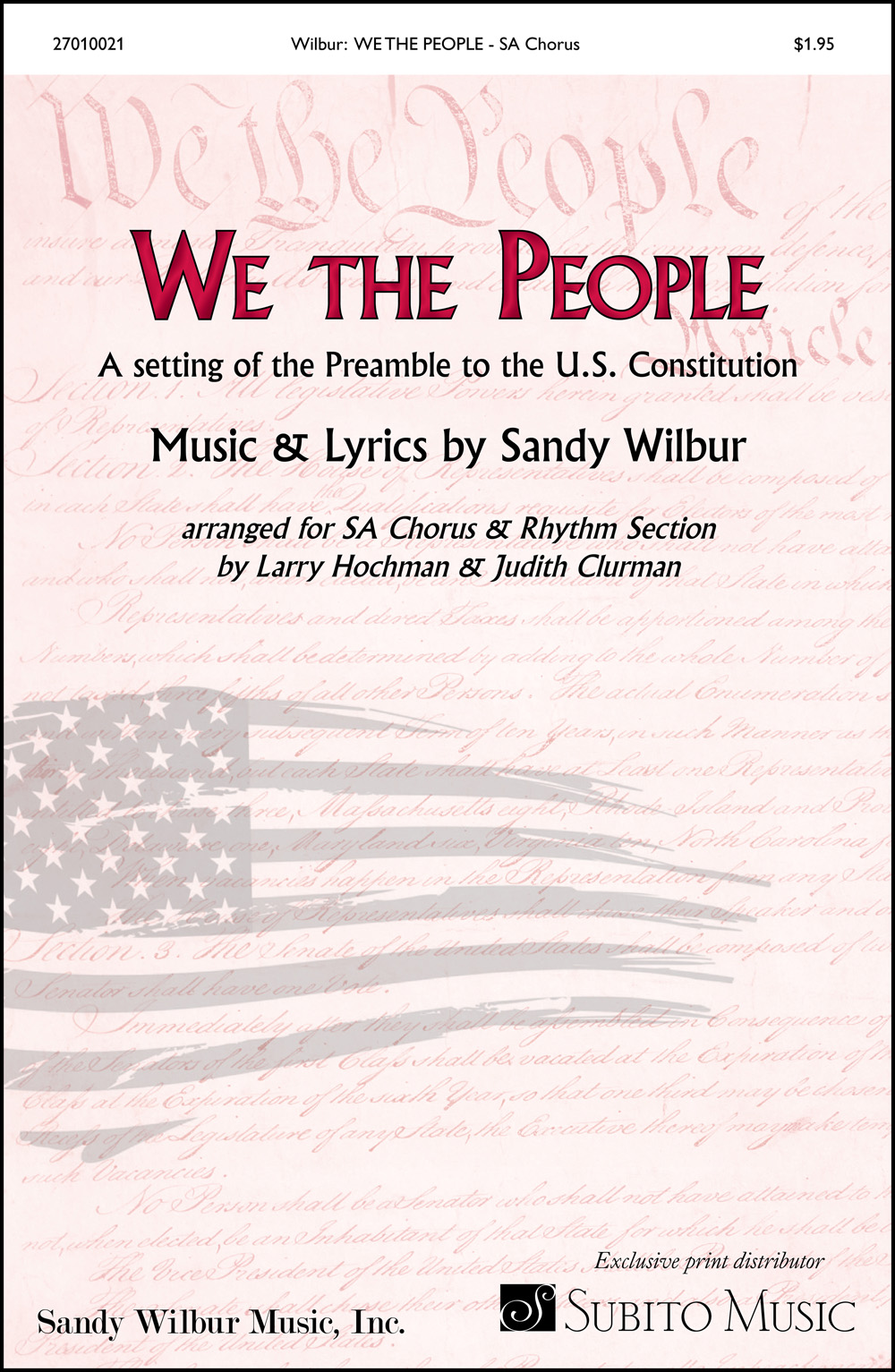We the People for SA Chorus & Piano Discount Lot of 20 (with opt. Synthesizer, Guitar, Bass, Drums)